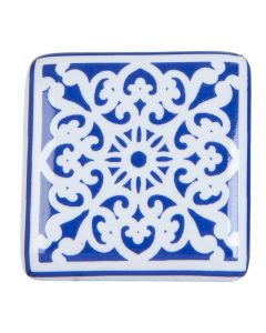 Dekor Deluxe pohistveni gum bele barve z modrimi ornamenti