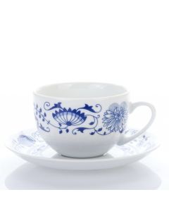 Saphyr Skodelica za čaj iz porcelana bele barve z modrim čebulnim vzorcem.