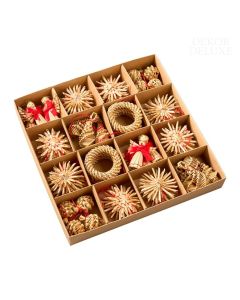 ELIZA set 52 božičnih okraskov rjavo-rdeč