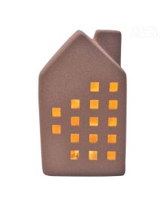 INGRID lanterna hišica rdeča V13.5 cm