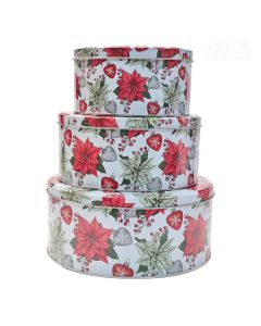 MAE set 3 škatlic belo-rdeč P19.5 cm