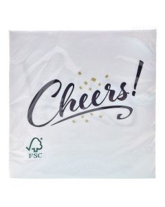 JERRY set 20 prtičkov Cheers belo-črn Š33 cm