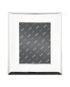 Dekor Deluxe - Namizni in stenski foto okvir srebrne barve za fotografije 15 x 20 cm s širokim robom in črnim žametnim ozadjem.