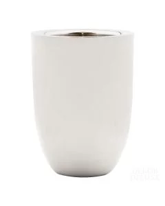 Dekor Deluxe - Srebrna visoka kovinska posoda za hlajenje vina in penečega vina, elegantno zaobljenih linij, primerna za eno buteljko.