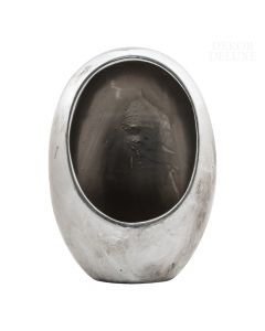 Dekor Deluxe srebrn svečnik, ovalen, visok 30,5 cm, iz kovine, z votlo notranjostjo za čajno ali široko majhno svečo.