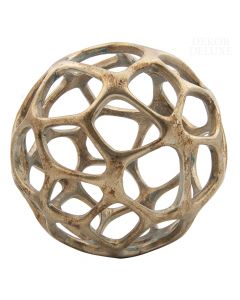 Dekor Deluxe zlato-bronasta mrežasta dekorativna krogla, premera 20 cm.