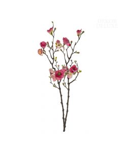 Dekor Deluxe umetne rože set dveh češnjevih vej z belo-rozastimi cvetovi in zelenimi popki listov 