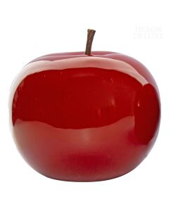 Dekor Deluxe Set dveh keramičnih jabolk s pecljem v dveh odtenkih rdeče barve.