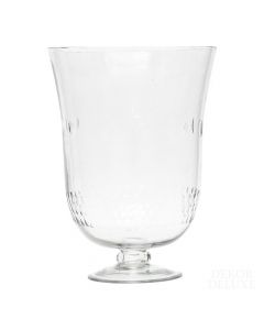 Dekor Deluxe prozorna steklena vaza v obliki keliha z reliefnimi krogi in vzorcem v obliki satovja.