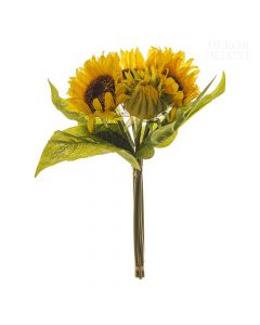 Dekor Deluxe Umetne rože šopek šestih 6 sončnic z odrprtimi in pol odrtimi jcvetovi  