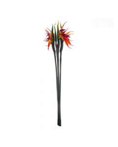 Dekor Deluxe - umetne tropske rastline z živahnimi pisanimi cvetovi v plamenasti obliki z močnim temno zelenim steblom.