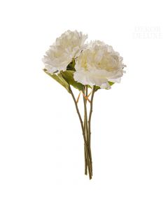 Dekor Deluxe - Umetne rože šopek 4 štirih potonik z belimi cvetovi in zelenimi listi in stebli 