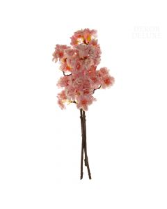 Dekor Deluxe Umetne rože šopek treh višnjevih vej z rožnatimi cvetovi in rjavimi stebli