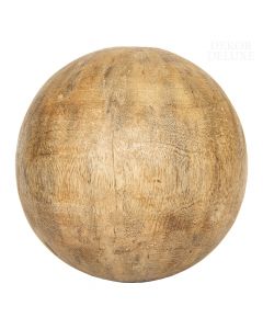 Dekor Deluxe krogla iz mangovega lesa rjave barve s premerom 20 cm.