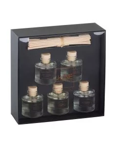 Dekor Deluxe set petih 5 steklenic z dišavami za prostor z dodanimi bambusovimi palčkami