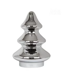 Dekor Deluxe stekleno Božično drevo srebrne barve v treh nadstropjih višine 21 cm