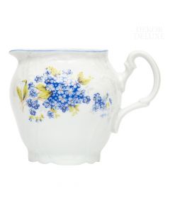 Dekor Deluxe vrček za mleko iz belega porcelana prostornine 250 ml s poslikavo s spominčicami.