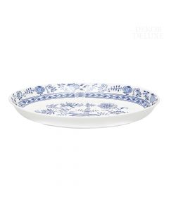 Dekor Deluxe krožnik za kruh bele barve iz vrhunskega porcelana z modro poslikavo čebulnega vzorca.