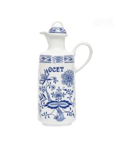 Dekor Deluxe vrč za kis 500 ml bele barve iz vrhunskega porcelana z modro poslikavo čebulnega vzorca.