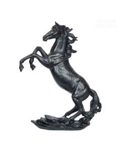 Dekor Deluxe natančno izdelana figura konja na zadnjih nogah iz umetne mase v temno rjavi barvi.
