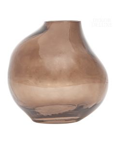 Dekor Deluxe vaza iz rjavega prozornega stekla abstraktne nepravilne oblike.