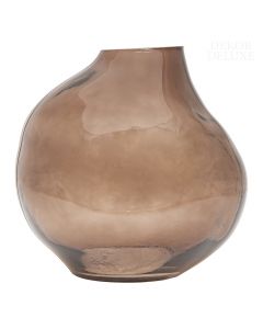 Dekor Deluxe abstraktna vaza nepravilnih oblik iz rjavega prozornega stekla.