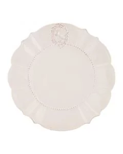 Dekor Deluxe keramicni kroznik umazano bele barve bez country style vinatge retro 27 cm premer