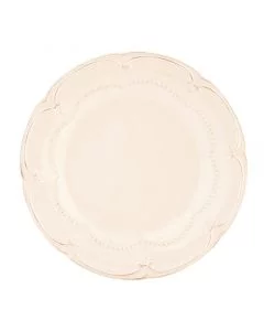 Dekor Deluxe keramicni kroznik umazano bele barve bez country style za sladice 21 cm premer