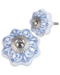 Dekor Deluxe pohistveni gum bele barve z modrimi ornamenti