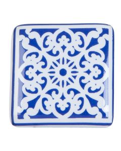 Dekor Deluxe pohistveni gum bele barve z modrimi ornamenti