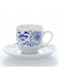 Saphyr Skodelica za kavo iz porcelana bele barve z modrim čebulnim vzorcem.